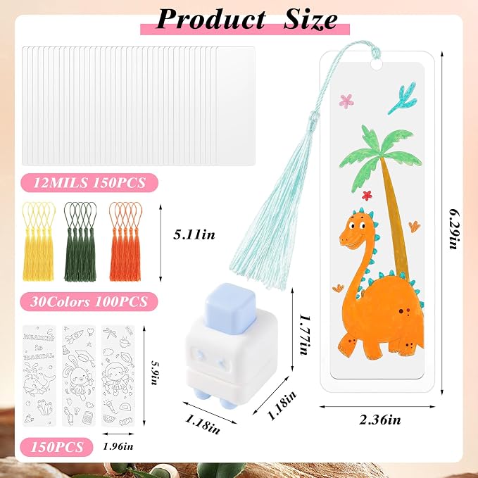451Pcs DIY Bookmark Making Kit, 12 Mil Bookmark Laminating Pouches - Image 2