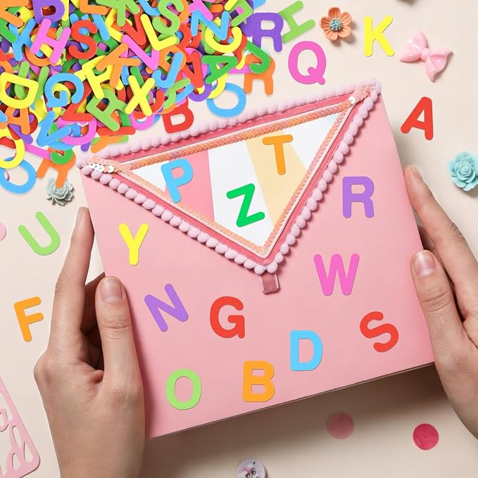 656 Pcs Foam Letter Stickers, Self-Adhesive EVA Alphabet Stickers Small 1 Inch - Image 5