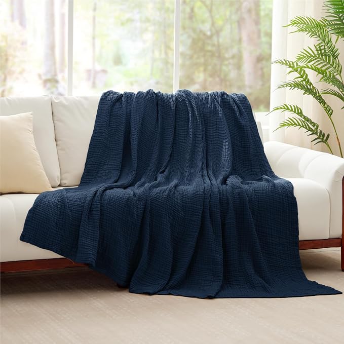 100% Cotton Muslin Blanket 40" x 40", Breathable and Lightweight Cotton Throw - Image 7