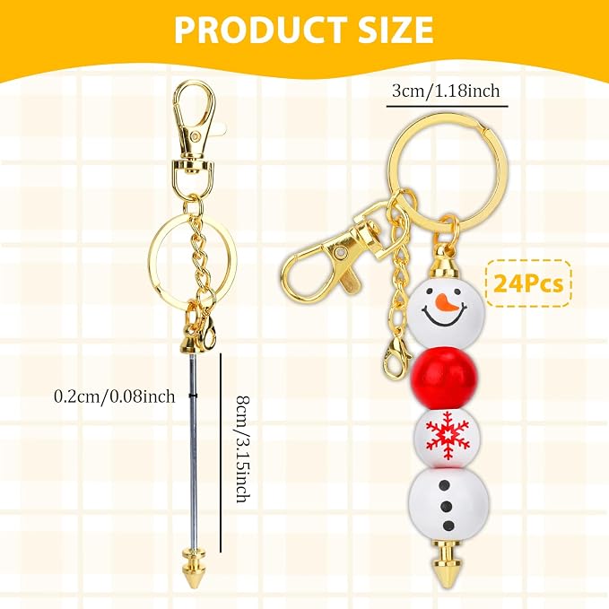 24Pcs Beadable Keychain Bars Bead Keychain Making Kit Blank Keychains Beaded - Image 2