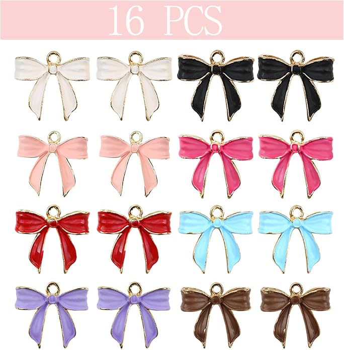 Bow Charms for Bracelet Jewelry Making Cute Bracelet Charms | 18Pcs, Bow Charms - Image 2