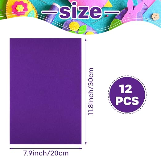 Morcheiong 12 Pcs Self Adhesive Felt Sheet Soft Felt Sheets - Image 2