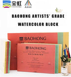 BAOHONG Artists' Watercolor Paper Block, 100% Cotton, 140LB/300GSM, Watercolor - Image 3