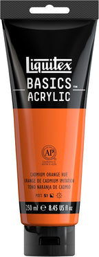 Liquitex BASICS Acrylic Paint, 250ml Tube, Cadmium Orange Hue by Liquitex