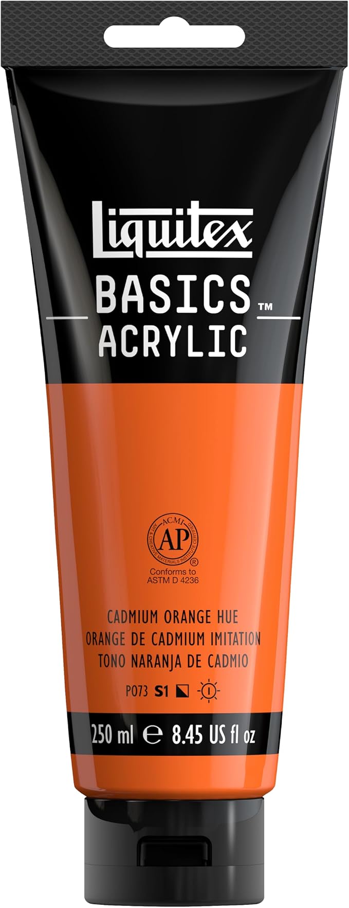 Liquitex BASICS Acrylic Paint, 250ml Tube, Cadmium Orange Hue by Liquitex