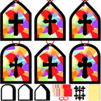 40PCS Sunday School VBS Crafts Bulk: Paper Cross Nativity Suncatchers, Jesus by Renbuzhu