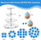 YestBuy 4 Tier Round Cupcake Stand – Premium Cupcake Holder – Acrylic Cupcake - Image 4