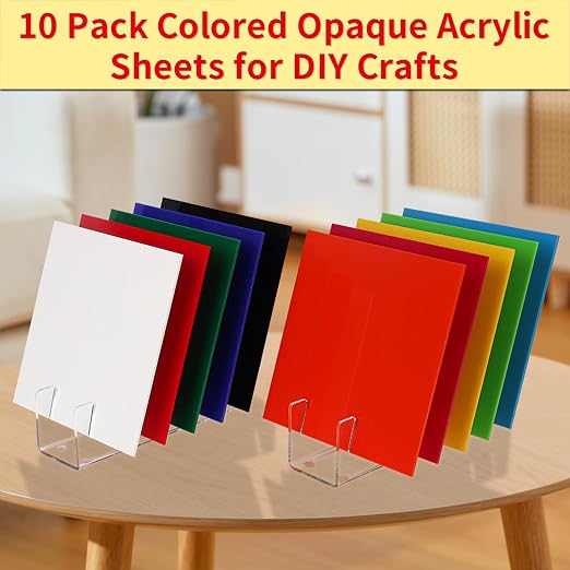 1/8 Thick 10 x 10 inch Acrylic Sheets, 10 Pack Plexiglass Sheets - Image 3