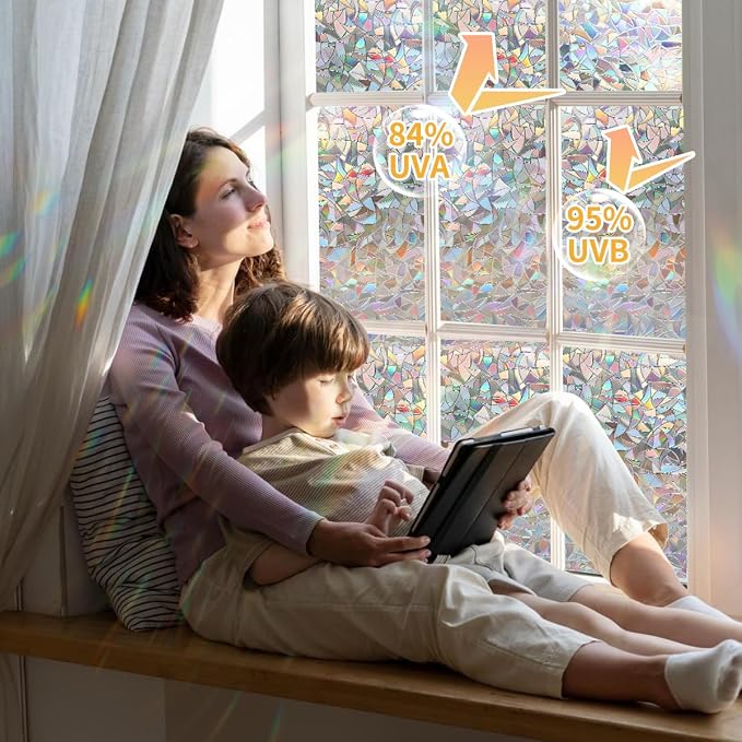 Bloss Rainbow Window Privacy Film Stained Glass Window Film 3D Decorative - Image 2