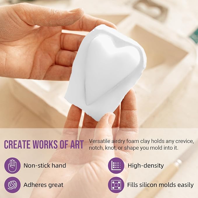 CALPALMY Air Dry Clay, Bulk 24-Pack White Moldable Foam Clay, Airdry Soft Clay - Image 3