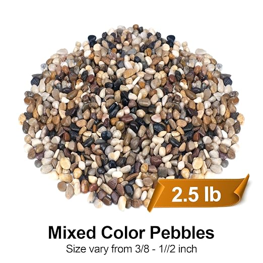 Pulovin 2.5 lbs Pebbles for Indoor Plants, 3/8" Plant Rocks for Pots Indoor - Image 2