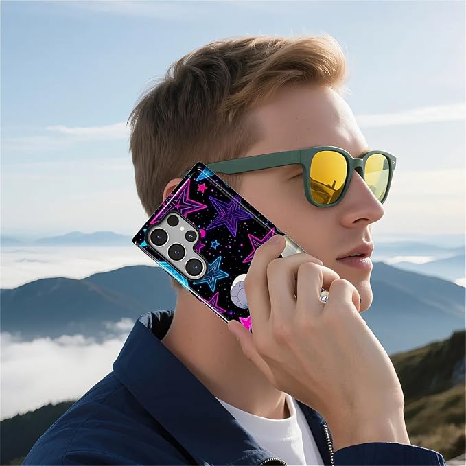 for Samsung Galaxy S23 Ultra Case, Skull Star Collage Pattern Glossy 2 in 1 - Image 6