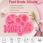 6Pcs Mother's Day Fondant Mold Mom Word Silicon Mold Best Mom Chocolate Mold - Image 4