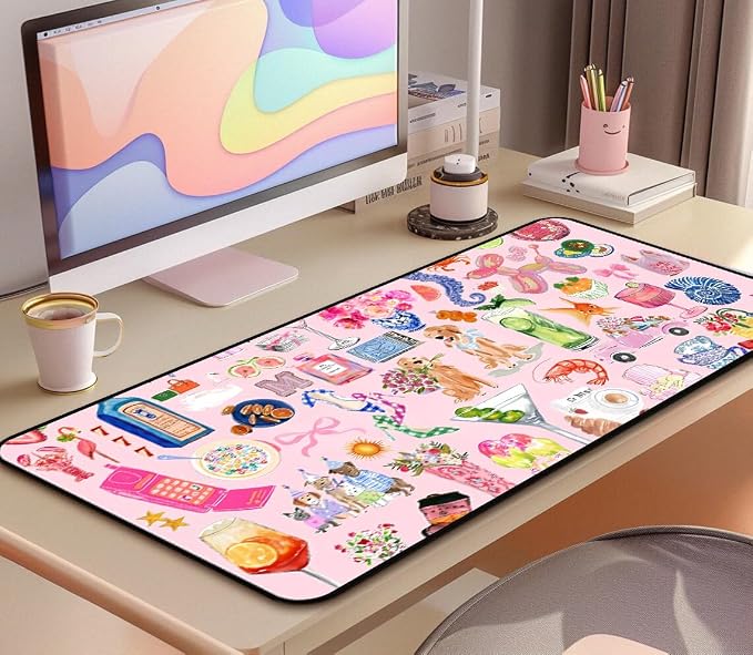 Funny Pink Desk Mat, Cute Colorful Desk Matt, - Image 5