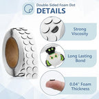 400 PCS 1mm Double Sided Foam Dots 0.3" Foam Round Dots 3D Foam Tape Craft - Image 3