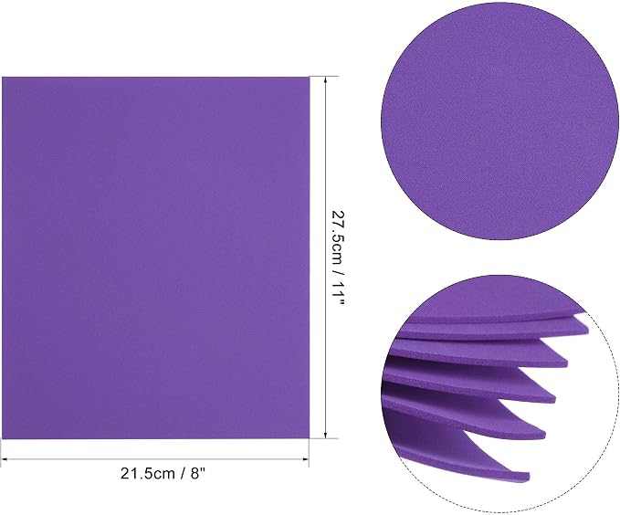 uxcell Purple EVA Foam Sheets 11 x 8 inch 1.7mm Thickness - Image 2