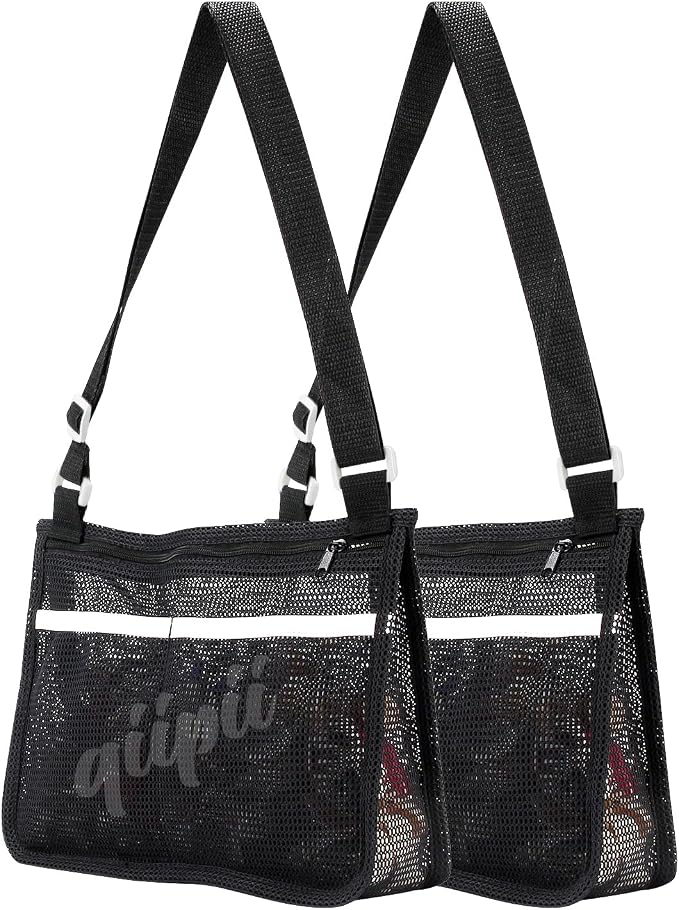qiipii 2 Pack Beach Mesh Bag for Kids Shell Collecting Bag Beach Sand Toy Bags by qiipii