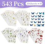 543PCS，70 Sheets Natural Flower Stickers - Image 2