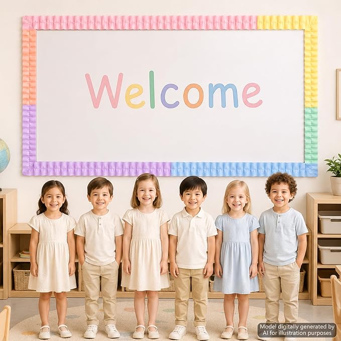 6 Rolls 40 Ft Ruffled Bulletin Board Borders Back to School Classroom Decor - Image 5