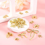 FASHEWELRY Alloy Bowknot Charms Links Golden Bow Tie Connector Charms Metal Bow - Image 2