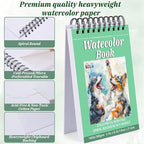 UZLU 6 Pack Watercolor Paper Pads, 5.5 x 8.5 Inch, 180 Sheets Total | 140 - Image 3