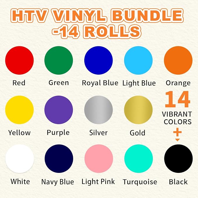 MEVOREW Heat Transfer Vinyl Bundle-12x3FT Iron on Vinyl - Image 7