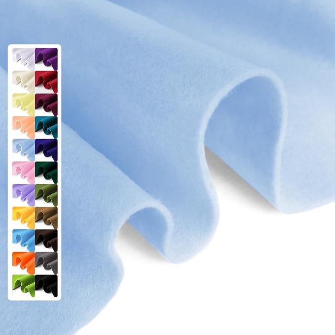 Baby Blue Soft Felt Fabric Sheet 36" x 36", 1.6mm Thick, Premium Craft Felt by Grainear
