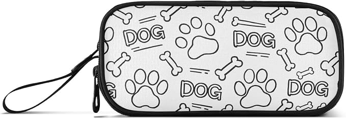 Dog Paw Print Bones Pencil Case Box Boys Girls Large Pencil Pouch Zipper - Image 6