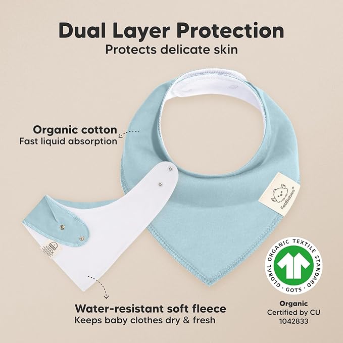 8-Pack Organic Baby Bandana Bibs for Girls - Super Absorbent Triangle Baby Bibs for Drooling and Teething Infant, 100% Cotton Extra Soft for Newborn, Infant 0-36 Months (Dawn)