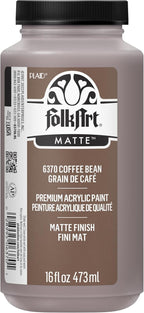 FolkArt Matte Acrylic Paint in Assorted Colors, 16 oz, Coffee Bean 16 Fl Oz by FolkArt