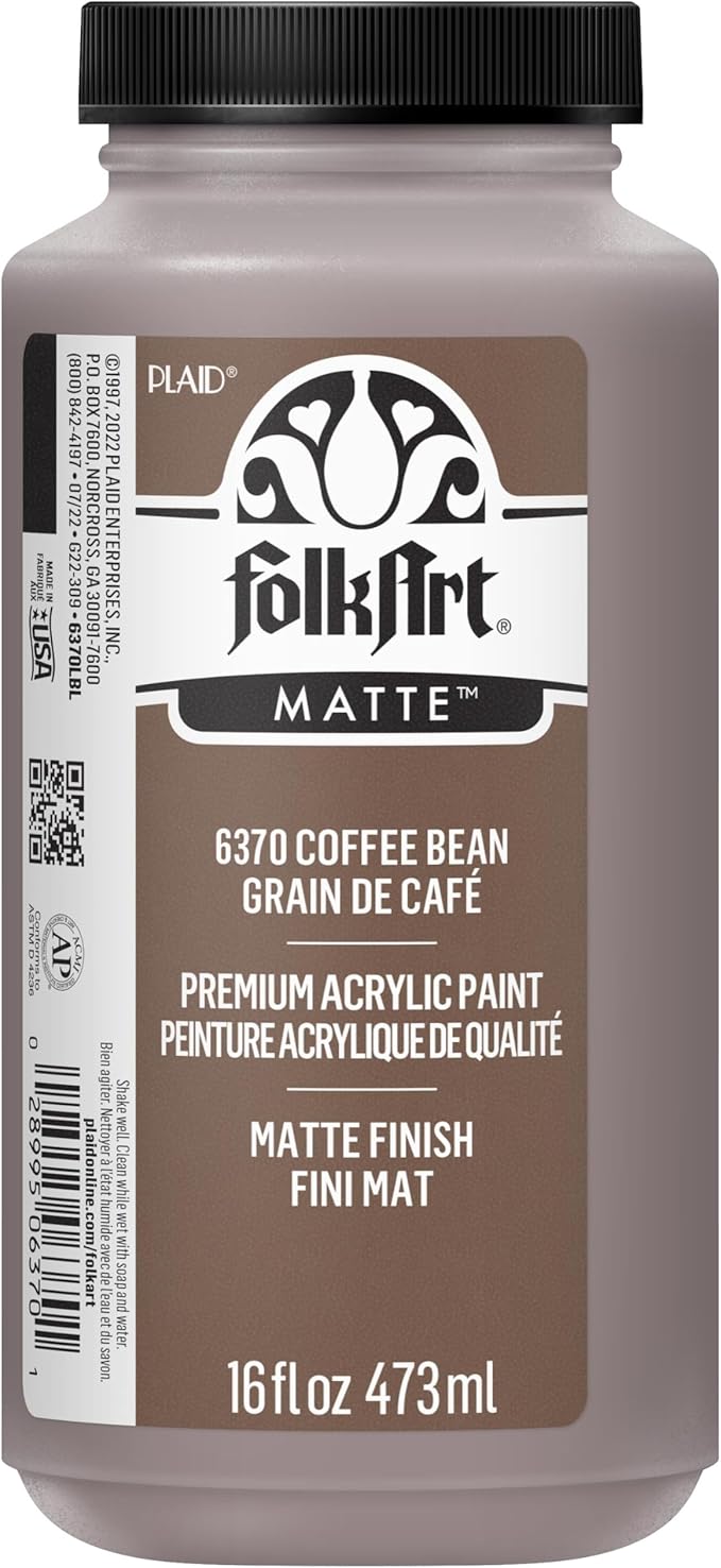 FolkArt Matte Acrylic Paint in Assorted Colors, 16 oz, Coffee Bean 16 Fl Oz by FolkArt