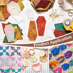 BENECREAT 16 Pcs Coffin Shaped Quilting Template, Transparent Patchwork Stencil - Image 5