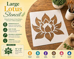 Large 12"x12" Lotus Stencil for Painting on Wood, Furniture - Image 2