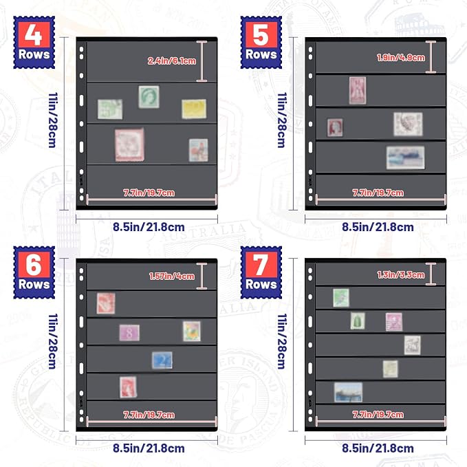Gersoniel 30 Pieces stamp collecting supplies stamp collector pages Album sheets - Image 2