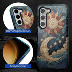 Case for Samsung Galaxy S23 Case, Sun Moon Stars Faux Stained Glass Design - Image 2