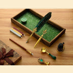 Joyeee Glittering Quill Pen Ink Set, 16 Piece Antique Dip Feather Pen Set - Image 8