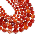 34pcs Natural Red Striped Agate Stone Beads by Yochus