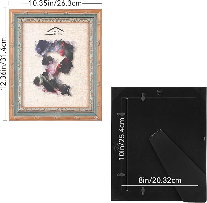 2 Pack 8x10 Vintage Antique Picture Frames, Retro Design - Image 2