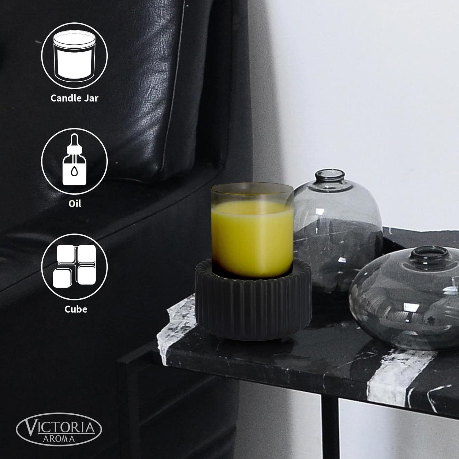 Ceramic Wax Melt Warmer 3-in-1 Candle Wax Warmer for Scented Wax Melter Electric Fragrance Wax Burner for Home Office Bedroom Gift & Decor…