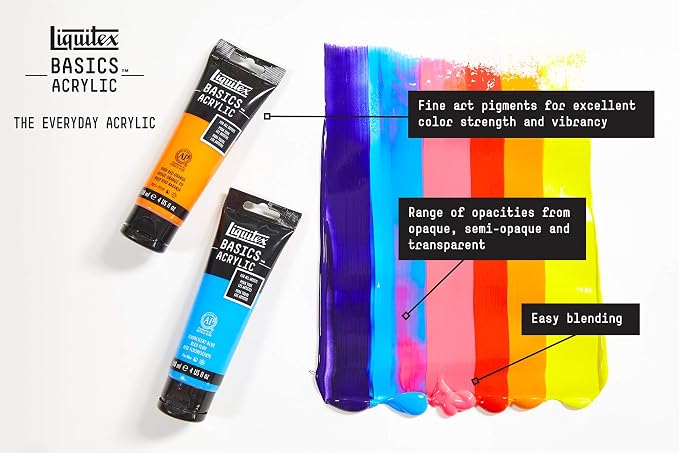 Liquitex BASICS Acrylic Paint, 946ml Jar, Primary Yellow - Image 3