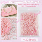 qiipii 3200PCS 4mm Small Light Pink Round Half Round Pearls - Image 2