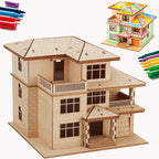 3D Wooden Puzzles for Adults, Miniature Villa Model Kit, DIY Wooden Craft for by FOKKAH
