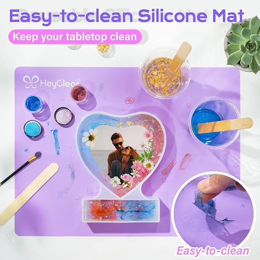HeyClear Epoxy Resin Picture Frame Heart-Mold Kit, 34oz Clear and Hard Resina - Image 4