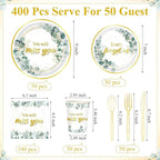 Pickmesh 400 Pcs Sage Green Farewell Party Supplies Include We Will Miss You - Image 3