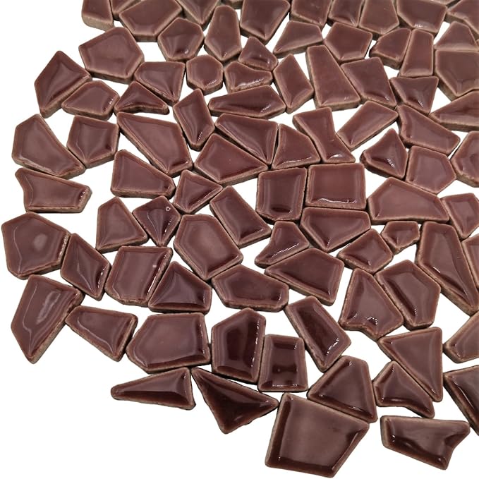 200g Ceramic Mosaic Tiles for Crafts, Irregular Stained Ceramic 0.2"x0.8" - Image 2