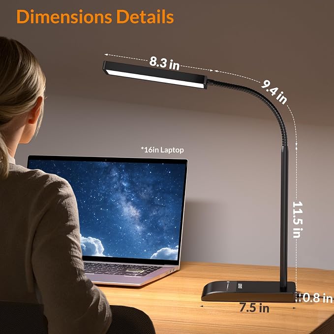 LEPOWER Desk Lamp, 800LM LED for Home Office, True Eye-Caring for Reading | 50 - Image 8