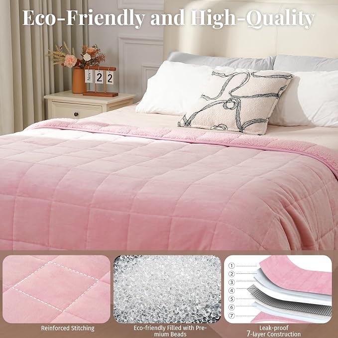 Topblan Sherpa Fleece Weighted Blanket 20lbs, Uniformed Color - Image 5