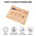 2 Pack Acrylic Sheets, Cranviech Clear Cast Plexiglass Sheet 12" x 16" x 1/8" - Image 6