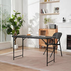4ft Folding Table with Adjustable Height, 3-Level Foldable Table with HDPE Top - Image 2