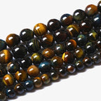 Yellow Blue Tiger Eye Beads Natural Stone Round Loose Beads Energy Gemstone - Image 2